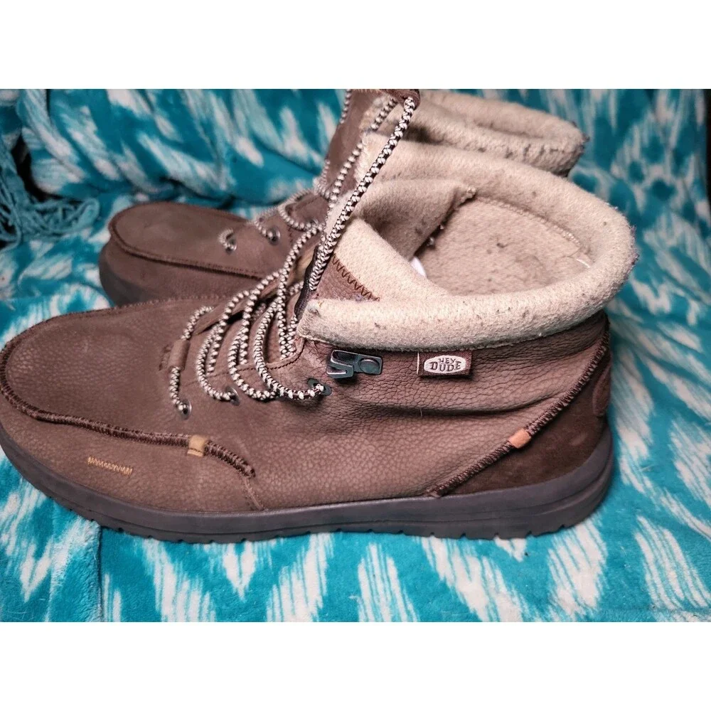 Hey Dude Bradley Boot Leather Brown Size 13